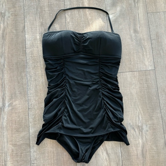 J. Crew Women's Black One Piece Swimsuit Size 8 - Picture 1 of 13